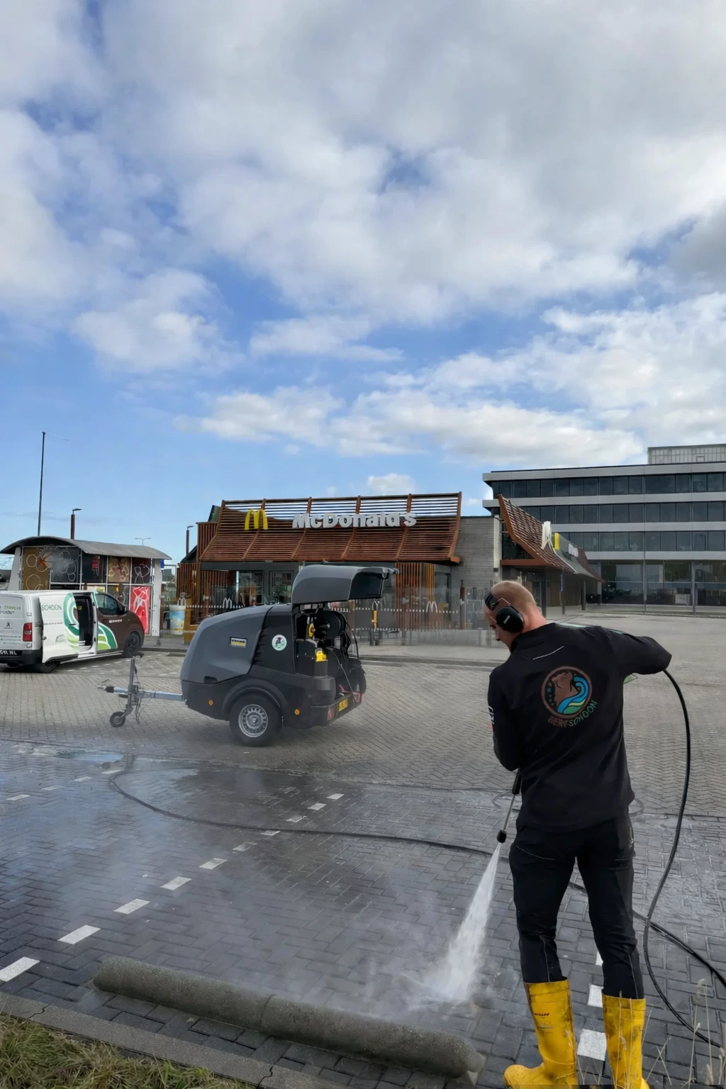 Voorbeeld van gereinigde oprit