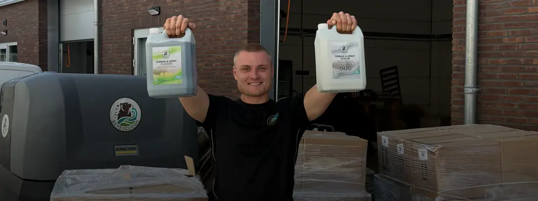 Beer van Bereschoon met de Terras & Oprit Cleaner en Sealer
