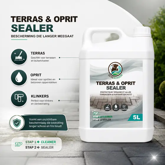 Bereschoon Terras & Oprit Sealer: beschermlaag voor terras, oprit en klinkers